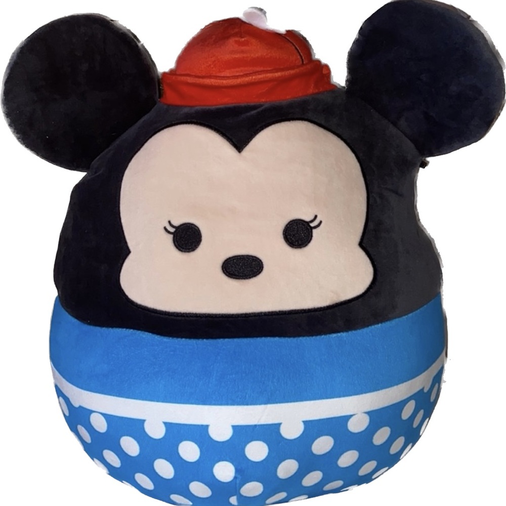 Kelly Toy Squishmallow   Disney’s Minnie Mouse  Blue Dress Red Hat New Fast Ship